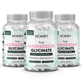 Organics Ocean Magnesium Glycinate with Zinc – Maximum Strength Chelated Magnesium for Sleep Support, Muscle Cramps & Heart Health – 3 Bottles