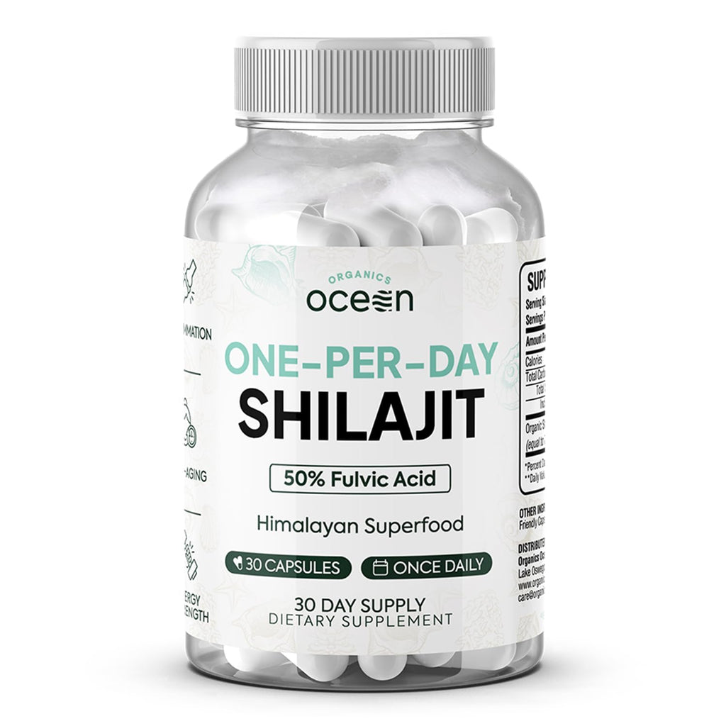 Organics Ocean One-Per-Day Shilajit Capsules – Age-Defying, Bone Strength & Hormone Support
