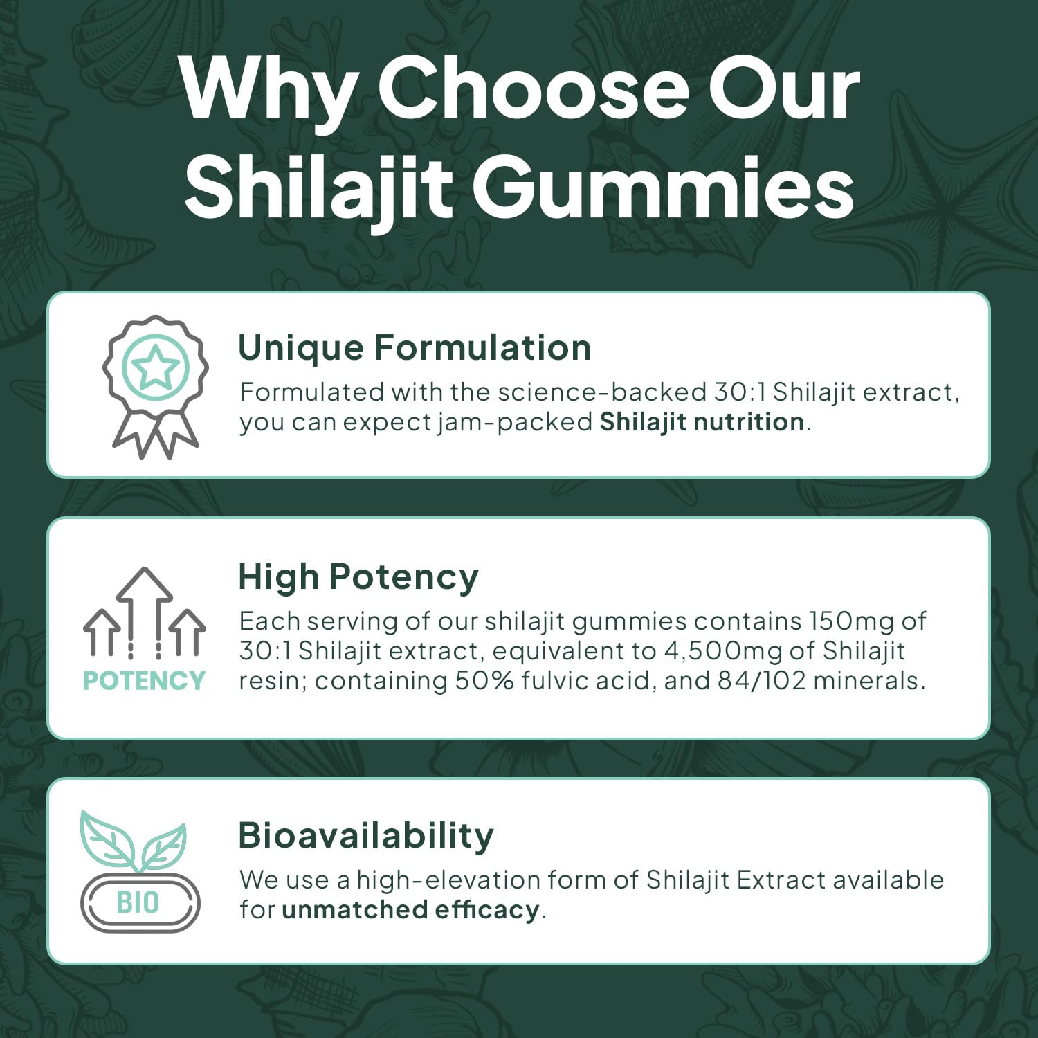 Organics Ocean Shilajit Gummies – Energy, Hormone Support & Skin Health (60 Gummies)