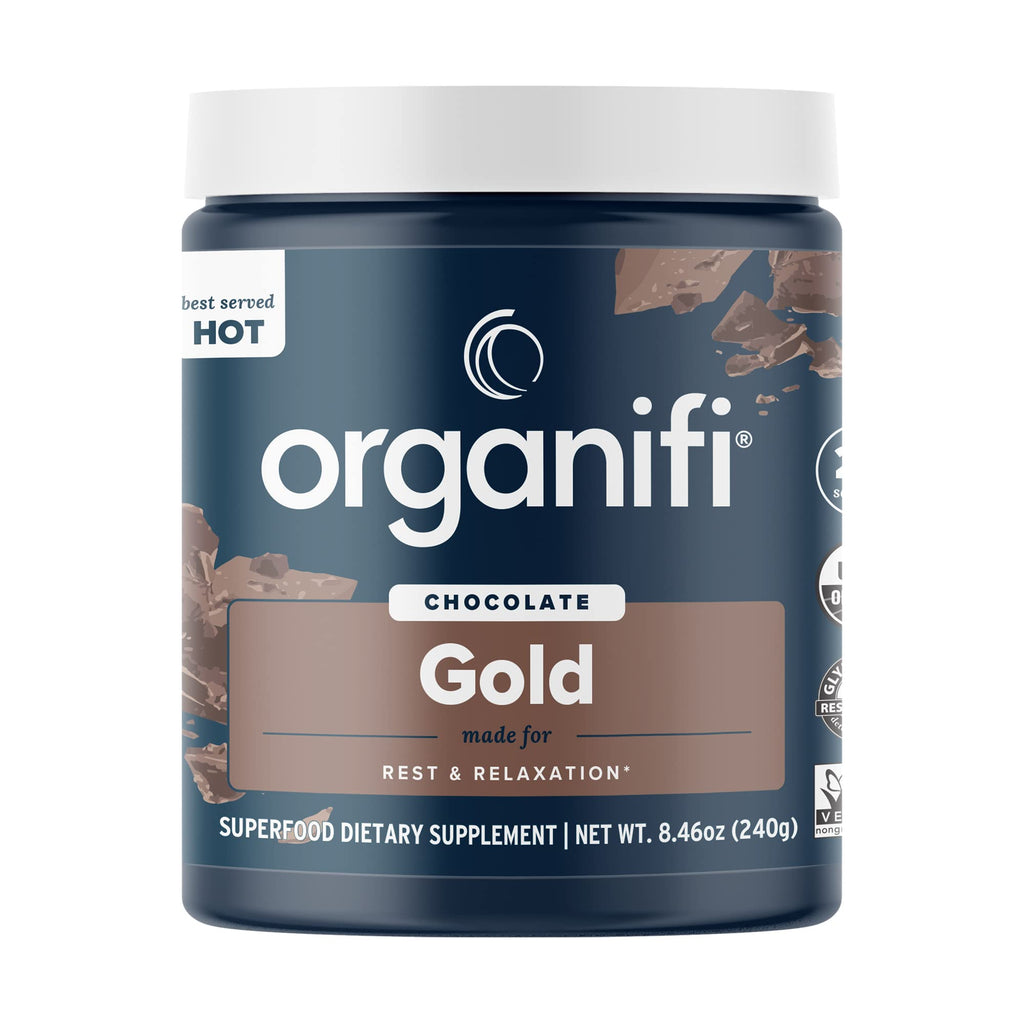 Organifi Gold Chocolate – Restful Sleep, Immune Support & Recovery | 20 Day Supply