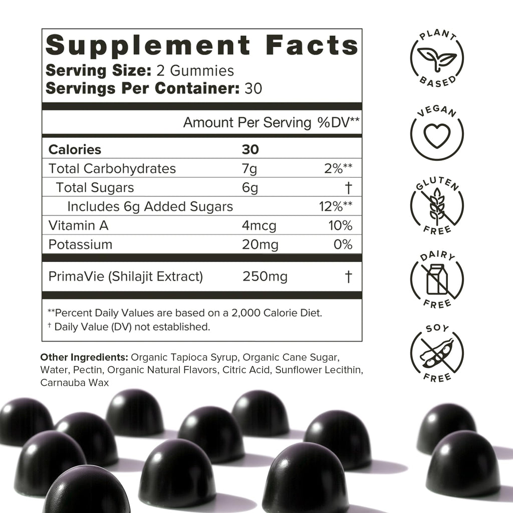 Organifi Shilajit Gummies – Himalayan PrimaVie Shilajit, 60 Count