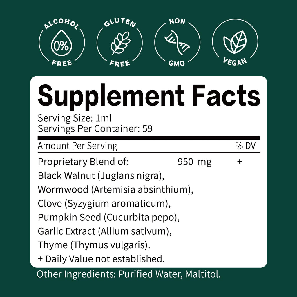 ORGANIHERBENCE Black Walnut & Wormwood Digestive Drops – 2oz | Digestive Support