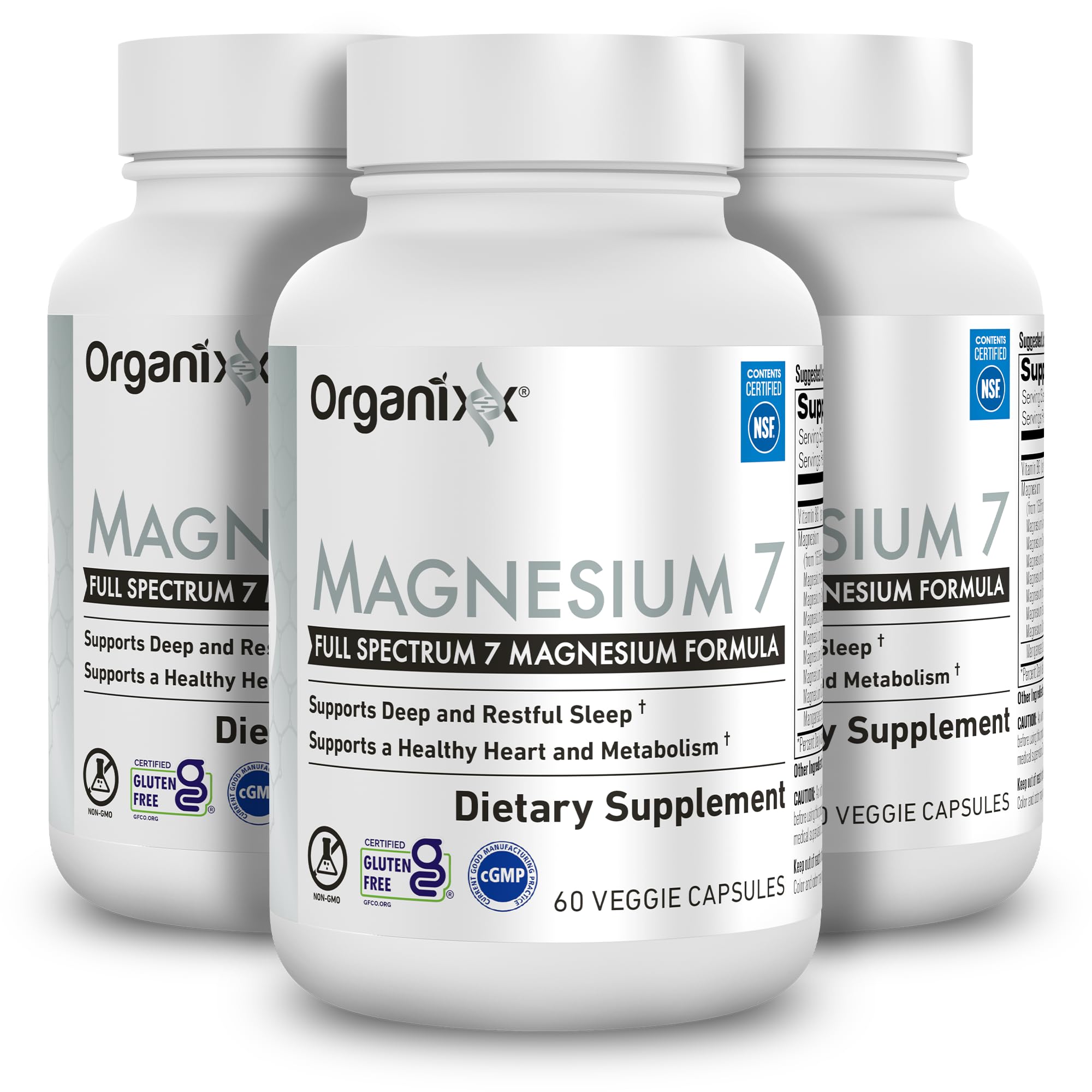 Organixx Magnesium 7 Supplement — Sleep Support & Muscle Recovery (3-Pack)