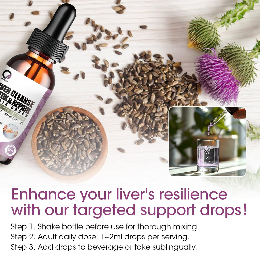 ORGEUOS 2 Pack Liver Cleanse Detox Drops – Milk Thistle & Artichoke Extract, 4 Fl Oz (Vegan)