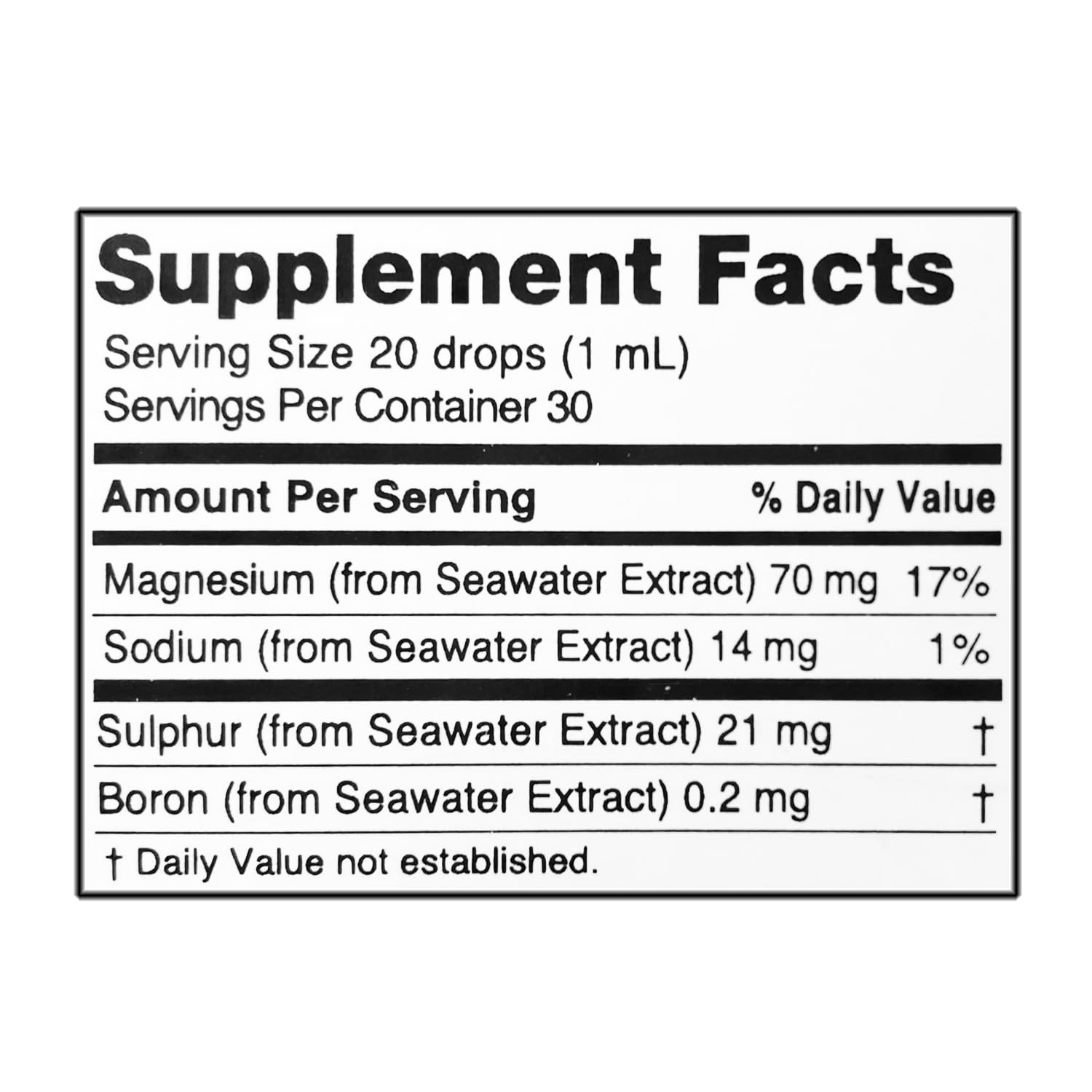 Oriel Liquid Magnesium Drops Menosea – Rapid Absorption, Free Ion Magnesium, 78 Trace Elements, Menopause Wellness