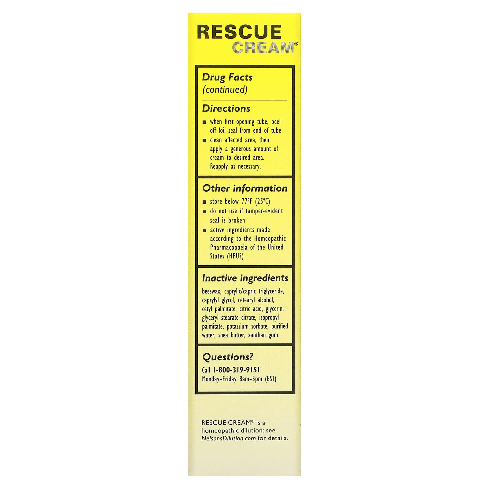 Original Flower Remedies Rescue Cream, 1 oz (30 g) – Bach | Homeopathic
