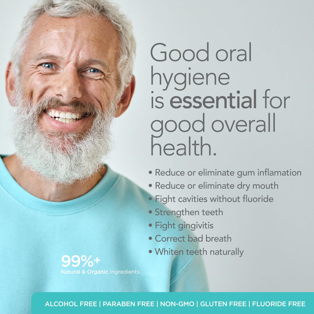 ORL Natural & Organic Alcohol-Free Mouthwash - 7.0 pH, Xylitol, Aluminum Bottle 16.9 oz