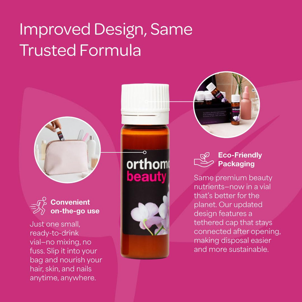 Orthomol Beauty – Women's Beauty Supplement | 7-Day Supply | Supports Hair, Skin & Nails | Collagen + Coenzyme Q10