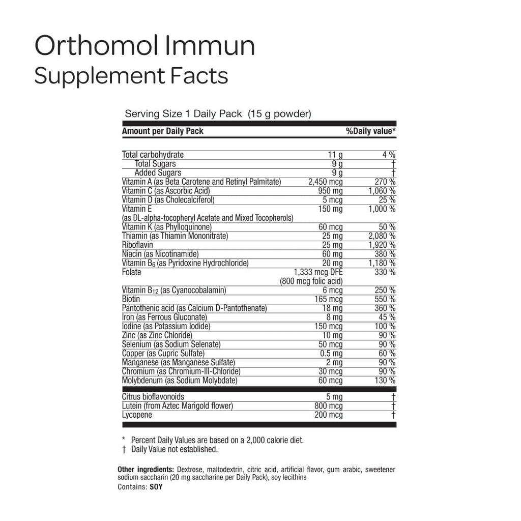 Orthomol Immun | Immune Support Powder Packets for Daily Wellness — 30-Day Supply