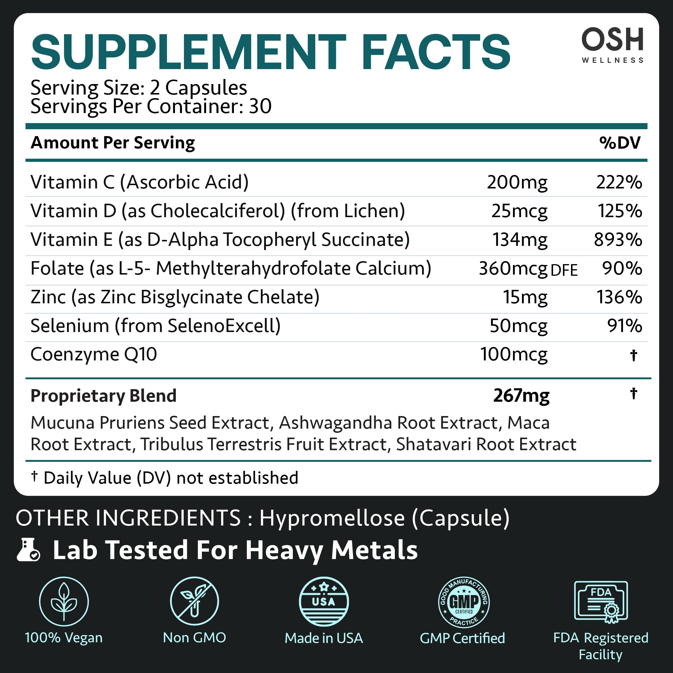 Osh Wellness Men's Fertility Support & Prenatal Vitamins – Ayurvedic Conception & Sperm Health