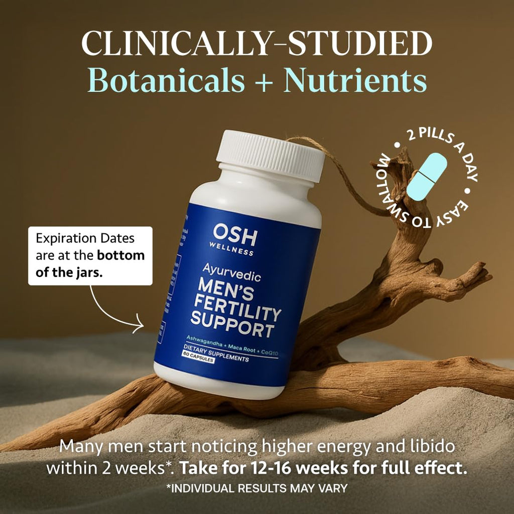 Osh Wellness Men's Fertility Support & Prenatal Vitamins – Ayurvedic Conception & Sperm Health