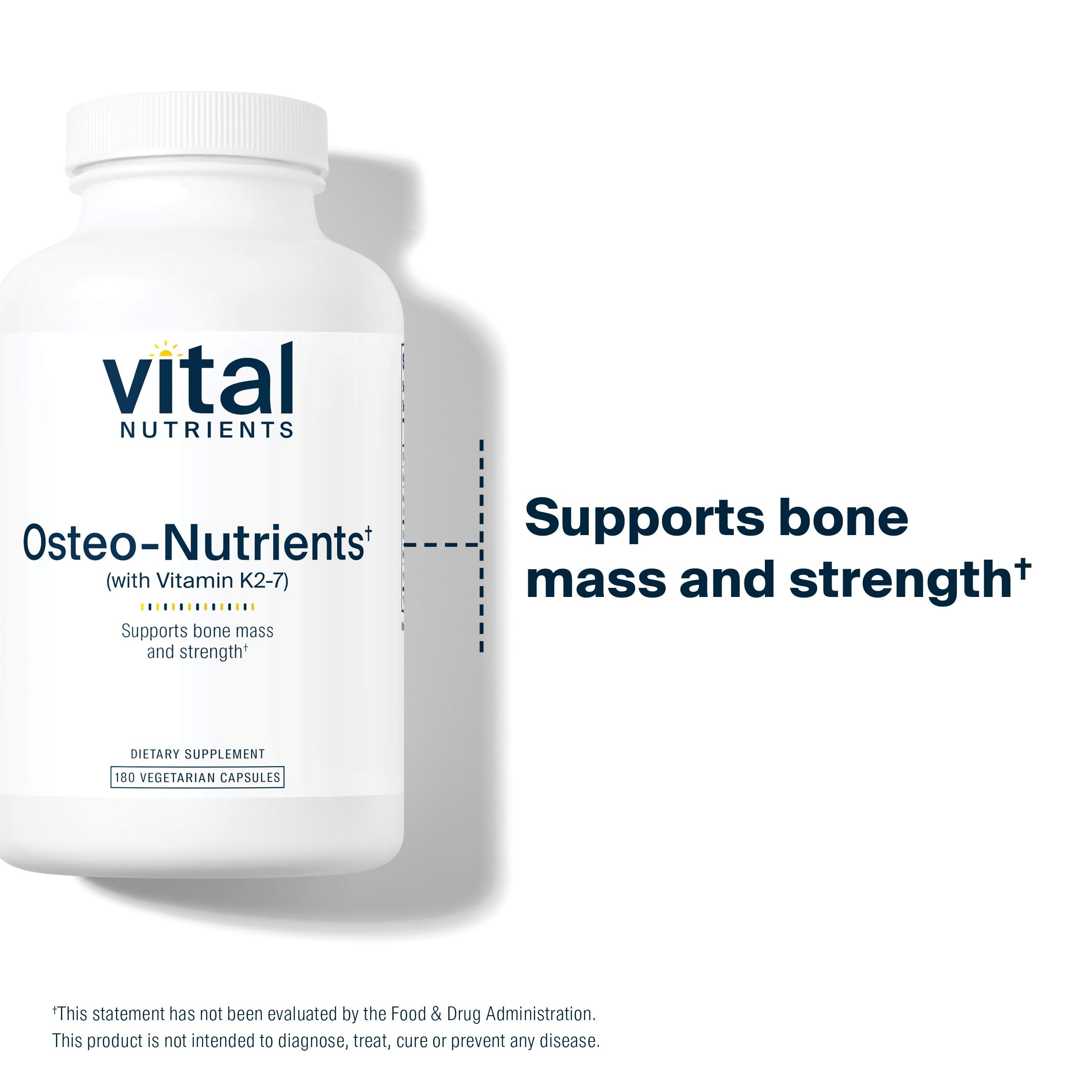 Vital Nutrients Osteo-Nutrients – K2+D3, Calcium & Magnesium for Bone & Heart Health