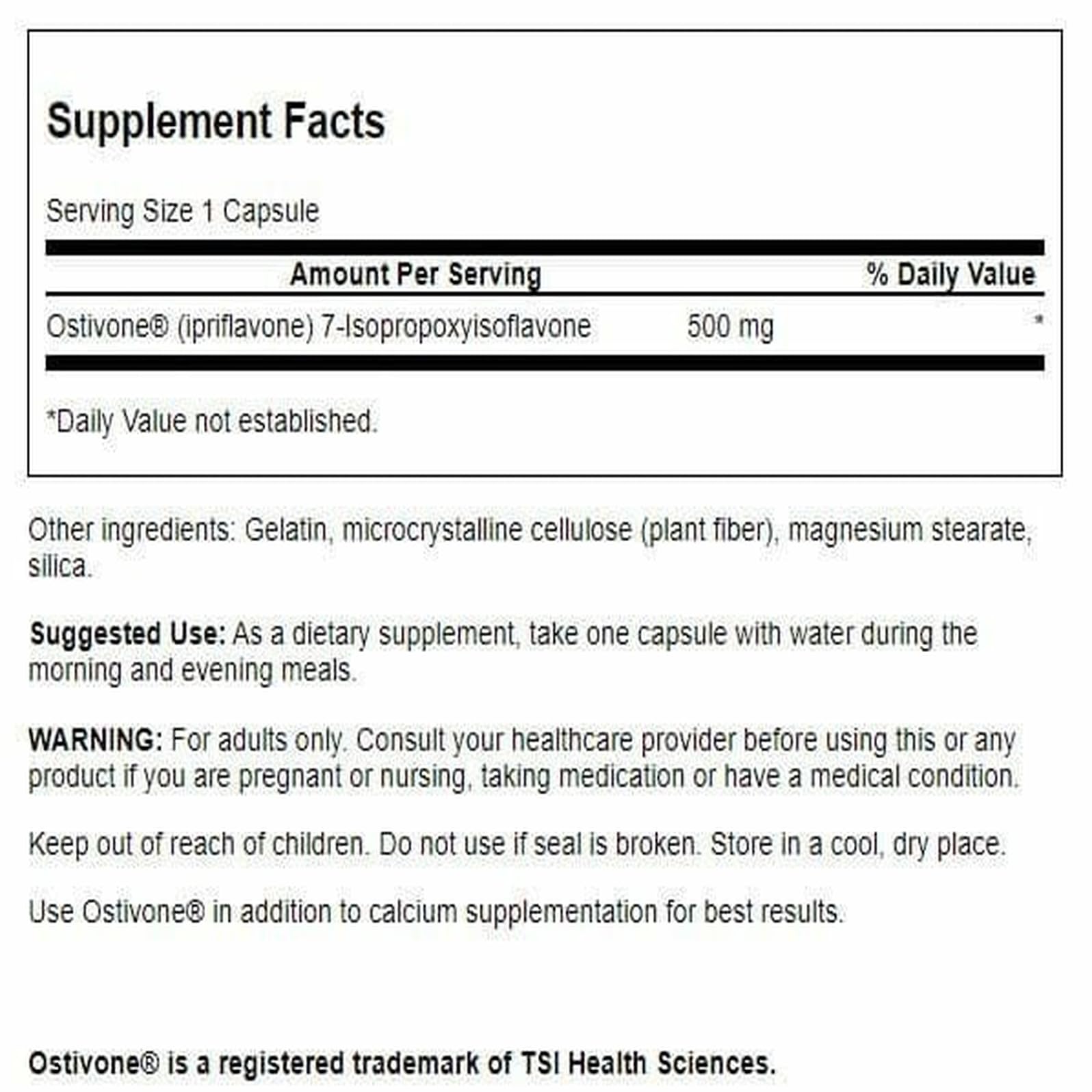 Swanson High Potency Ostivone 500 mg – 60 Capsules