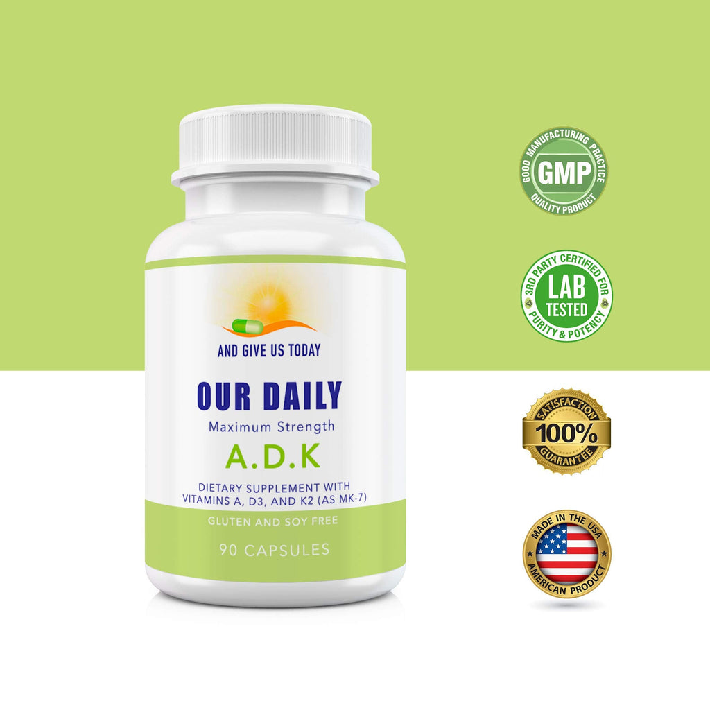 Our Daily Vites ADK Supplement – Vitamin A, D3 & K2 (MK7) for Bone & Immune Support