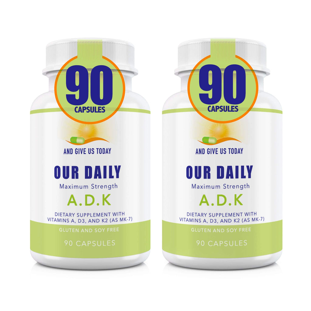 Our Daily Vites ADK Supplement – Vitamin A, D3 & K2 (MK7) for Bone & Immune Support