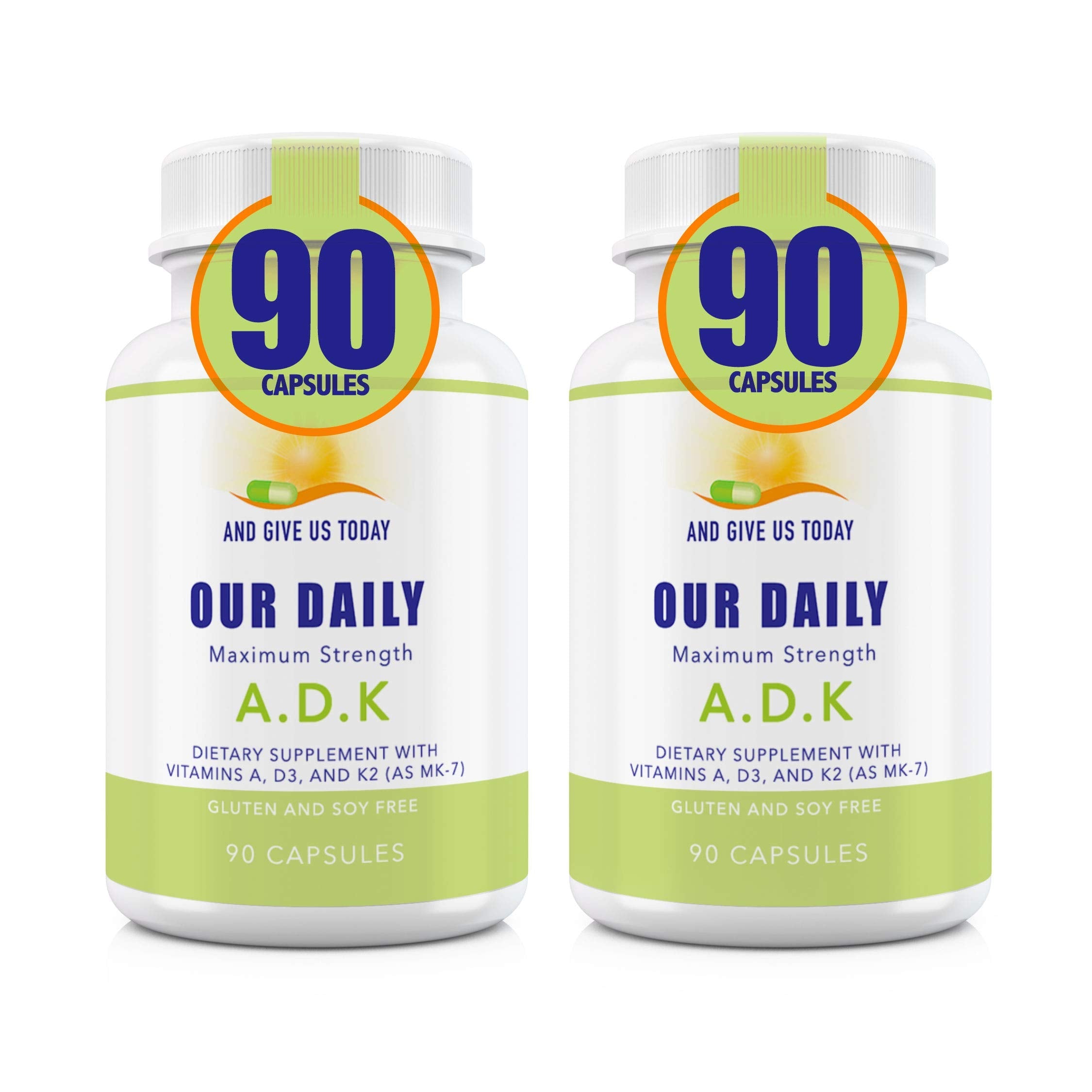 Our Daily Vites ADK Supplement – Vitamin A, D3 & K2 (MK7) for Bone & Immune Support