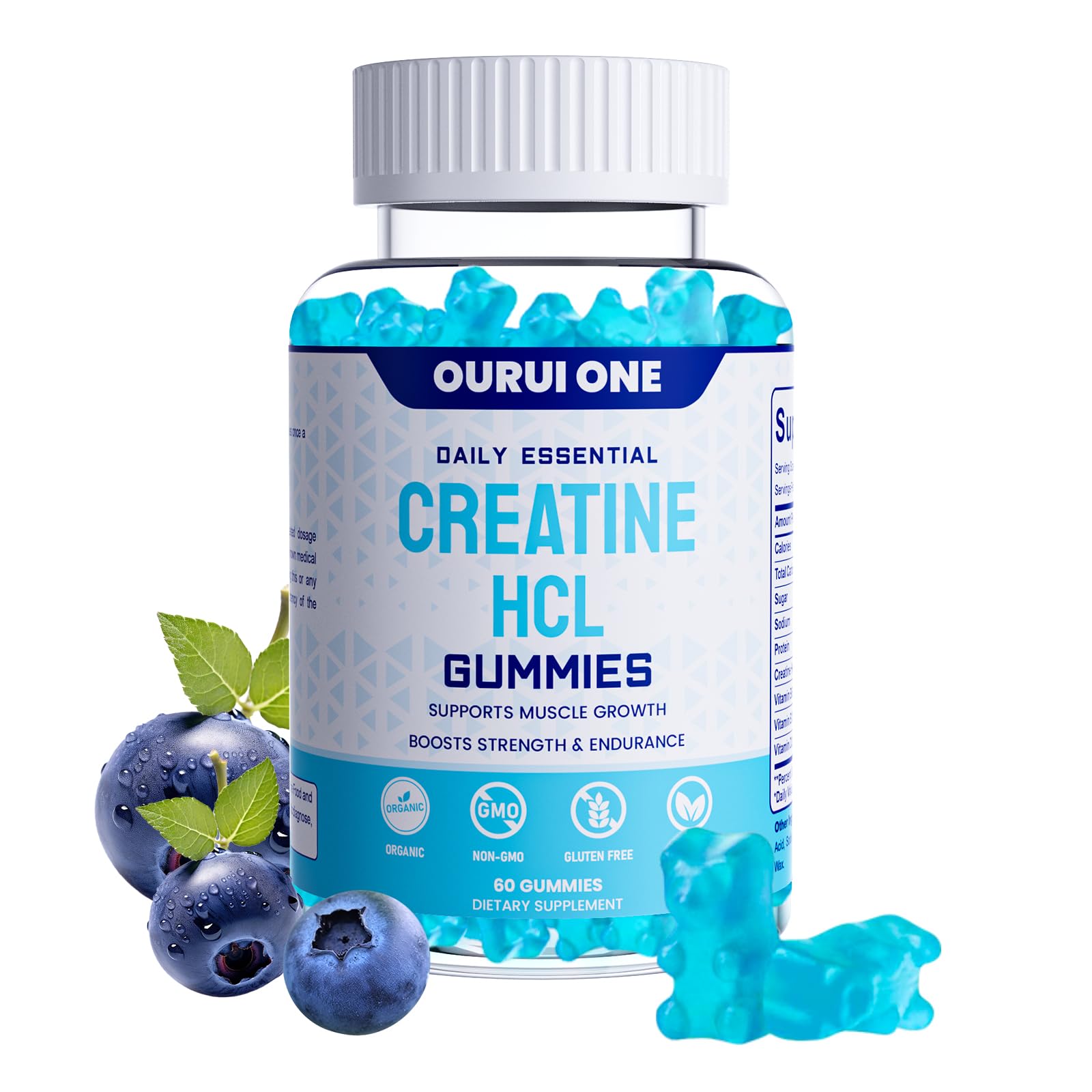 Ourui One Creatine HCL Gummies 2000mg – Fast Absorption for Strength & Recovery – Easy-to-Take