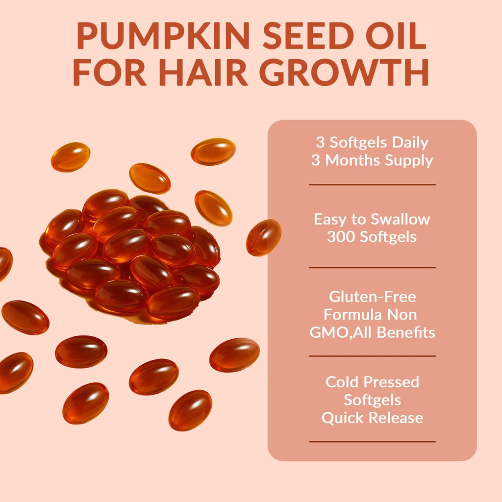 Ovela Pumpkin Seed Oil Capsules 3000mg + Saw Palmetto – Hair Growth Support