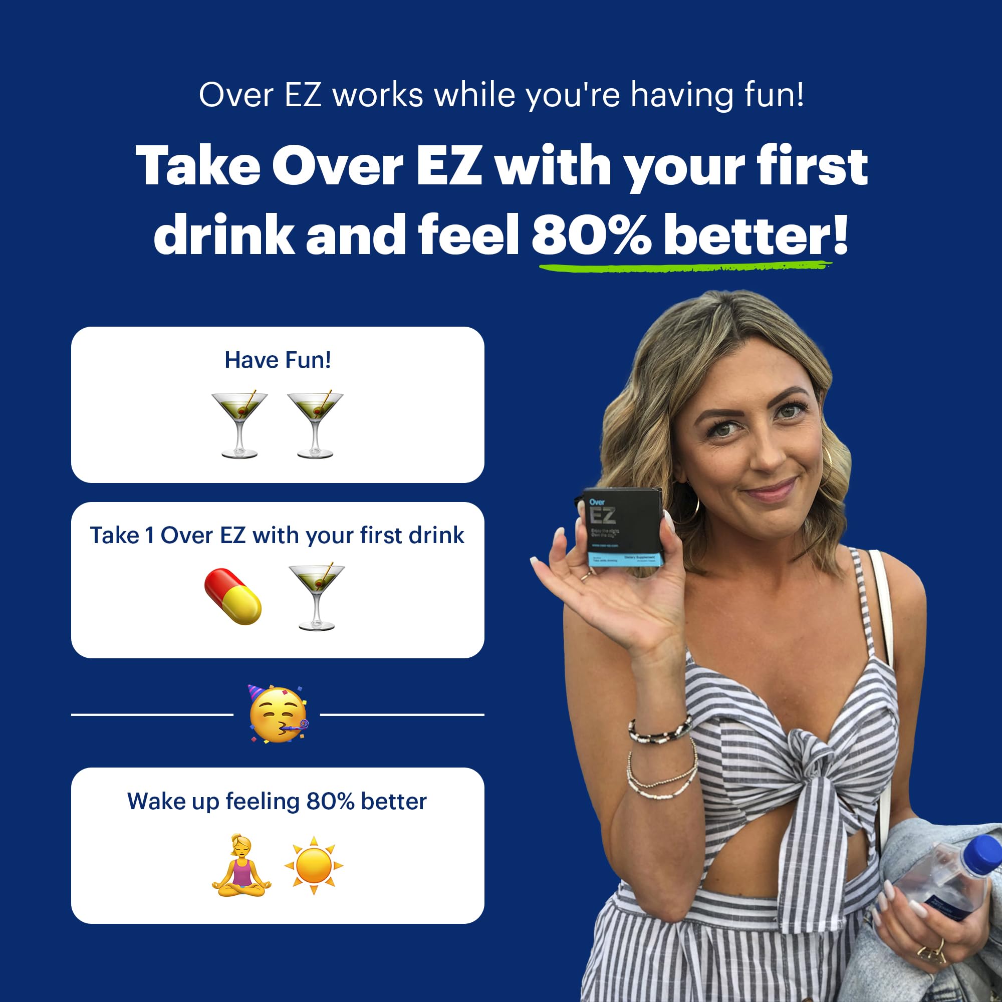 OVER EZ Pre-Drink Supplement – Party Recovery & Brighter Mornings (12 Capsules)