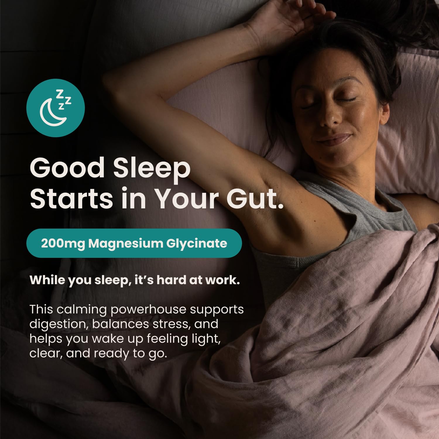 Nighttime Prebiotic Fiber Powder with Digestive Enzymes & Magnesium Glycinate for Sleep – Citrus | Gut Health Supplement (30 Scoops)