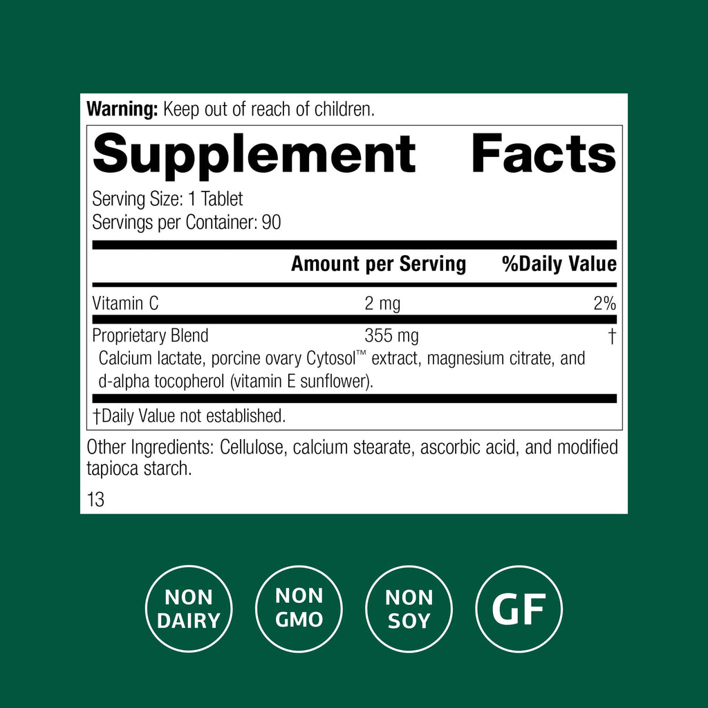 Standard Process Ovex P - Whole Food-Based Women's Health Supplement | Porcine Ovary Cytosol Extract - 90 Tablets