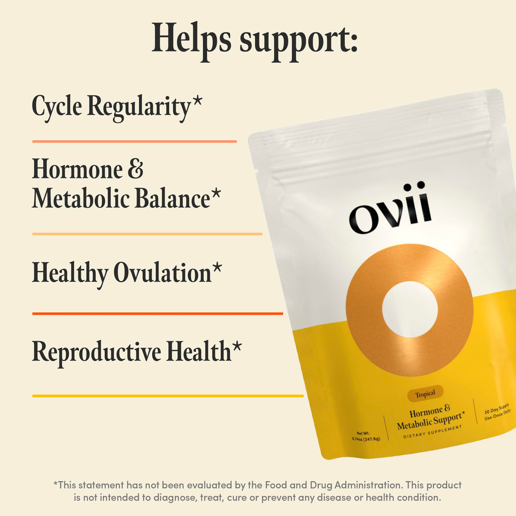 Ovii Ovarian Support for Women – Hormonal & Metabolic Balance (40:1 Myo-Inositol + Reducose) Tropical, 30 Ct