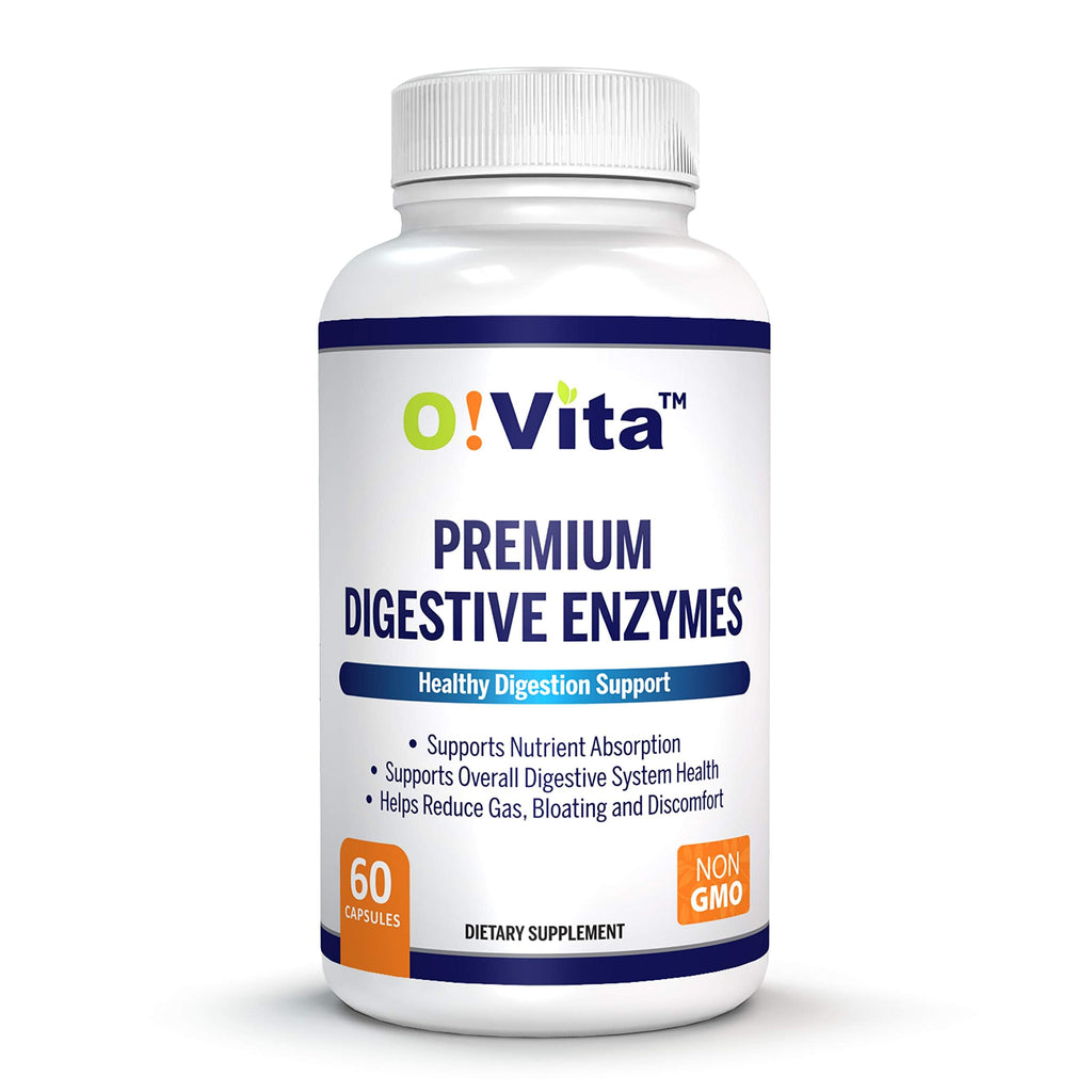 O!VITA Premium Digestive Enzymes – Plant-Based Enzymes for Better Digestion & Nutrient Absorption (60 Veggie Capsules)