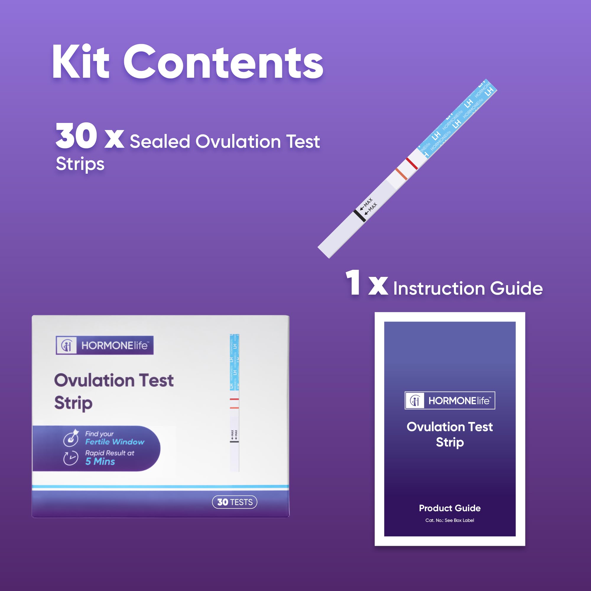 Ovulation Test Strips – LH Test for Ovulation Detection, Easy-to-Use Home Ovulation Tracking (15/30 Count) (LH Test 30 Count) | HORMONElife