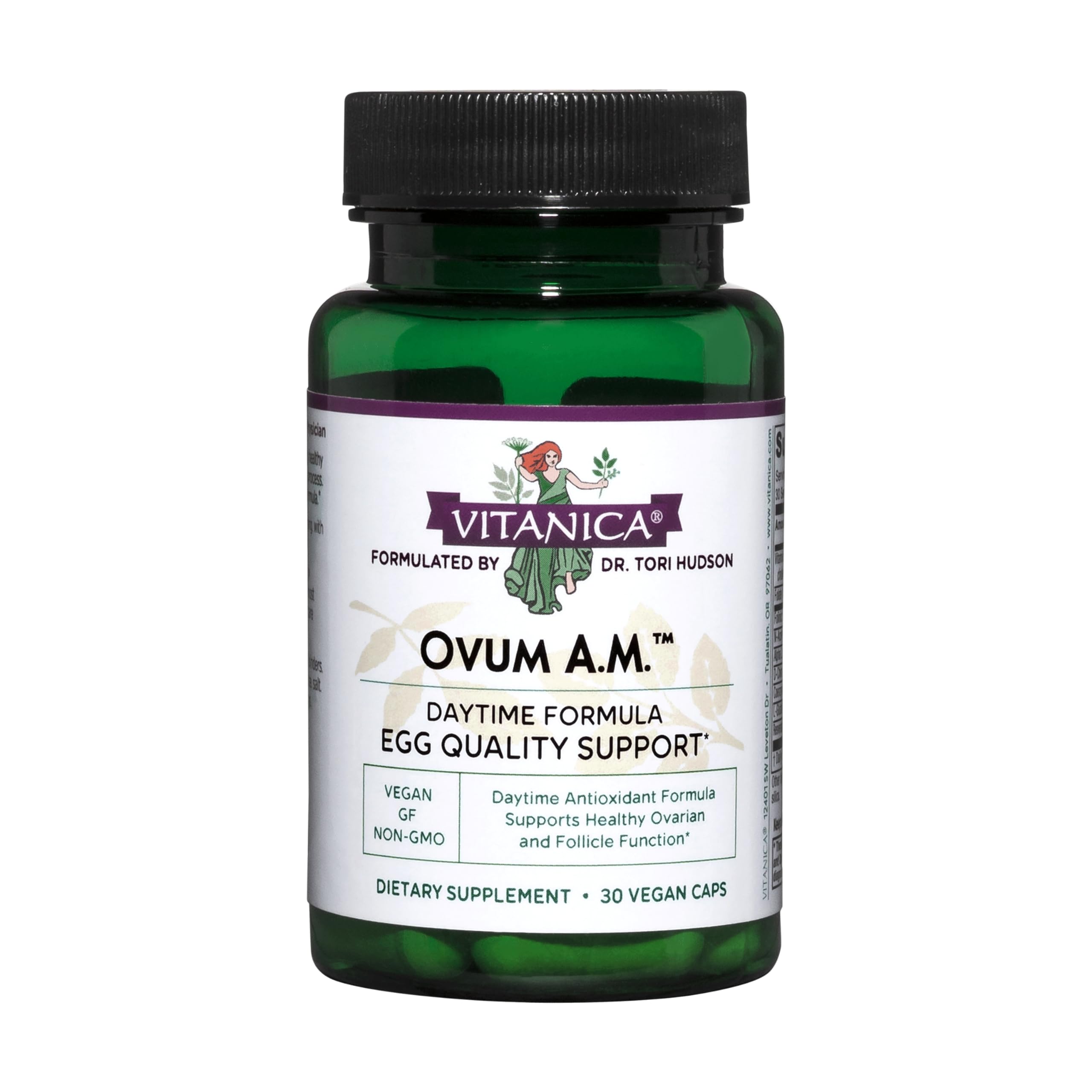 Vitanica Ovum A.M. – Egg Quality Support with Vitamin D3, Alpha Lipoic Acid & CoQ10 (30 Vegan Caps) – Works Best with Ovum P.M.