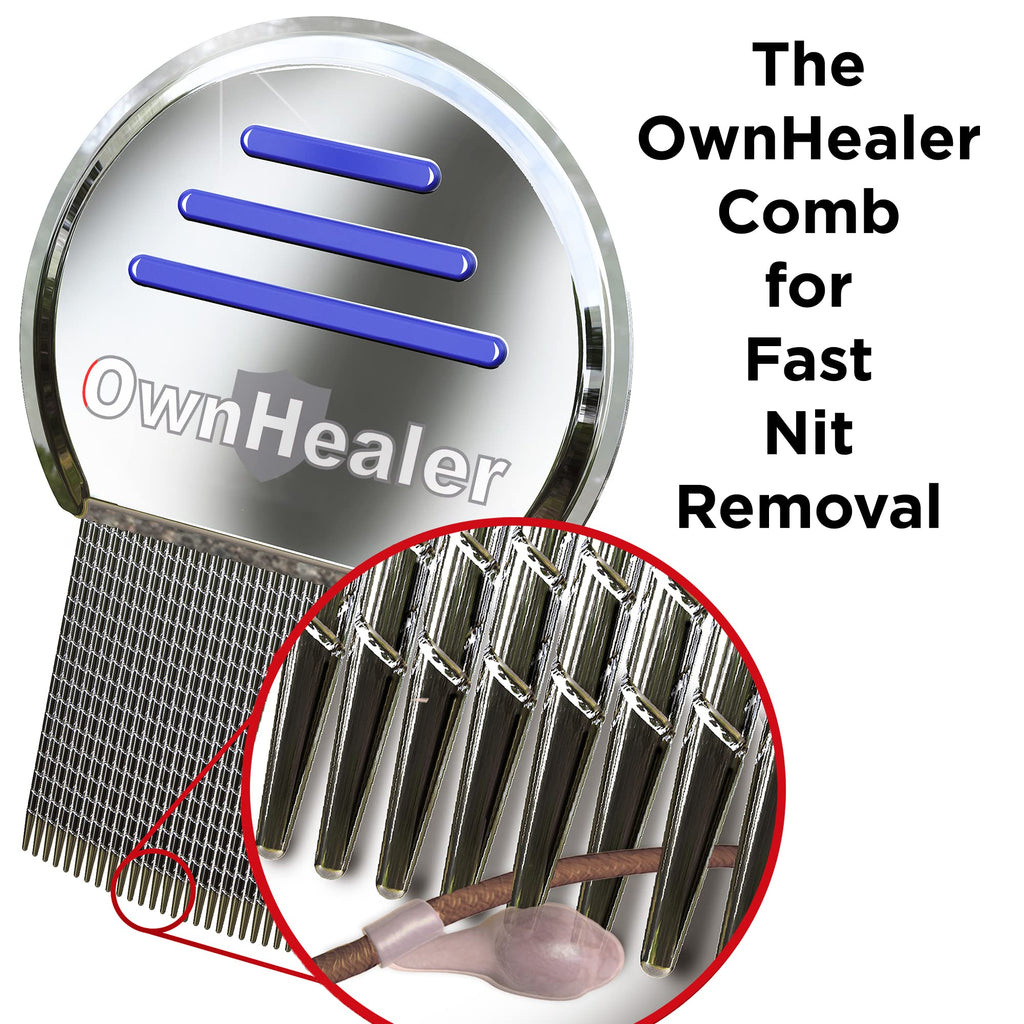 OWNHEALER Professional Lice Comb Kit – Fast, Gentle Lice & Nit Removal for All Hair Types