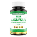 OXYENERGY 3 in 1 Magnesium Complex - 300mg Chelated Triple Magnesium (Glycinate, Malate, Citrate) - Vegan - 90 Capsules