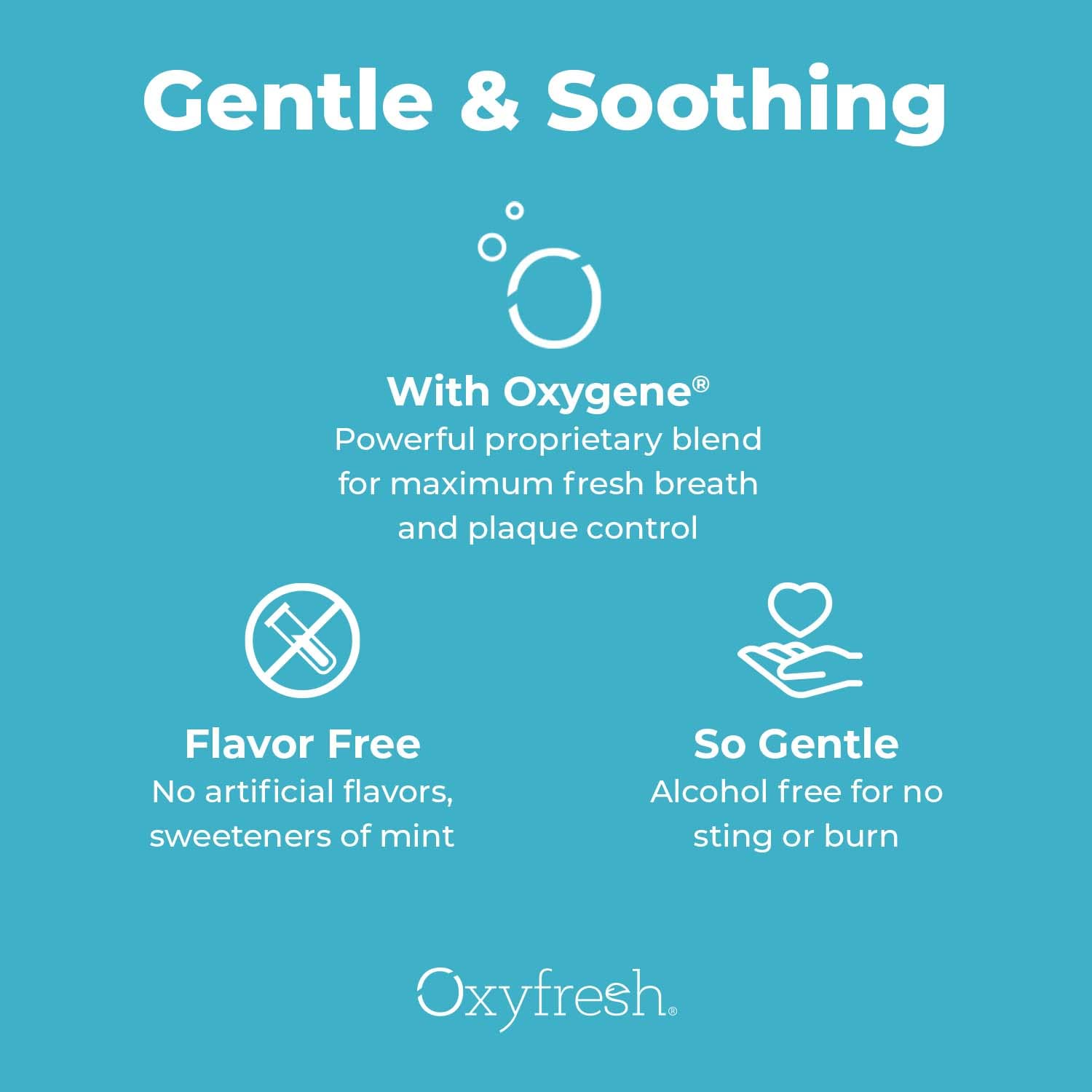 Oxyfresh Gentle Formula Unflavored Mouthwash – Ultra Sensitive Gums & Teeth – No Mint, Zero Alcohol, Flavor Free – 16 oz