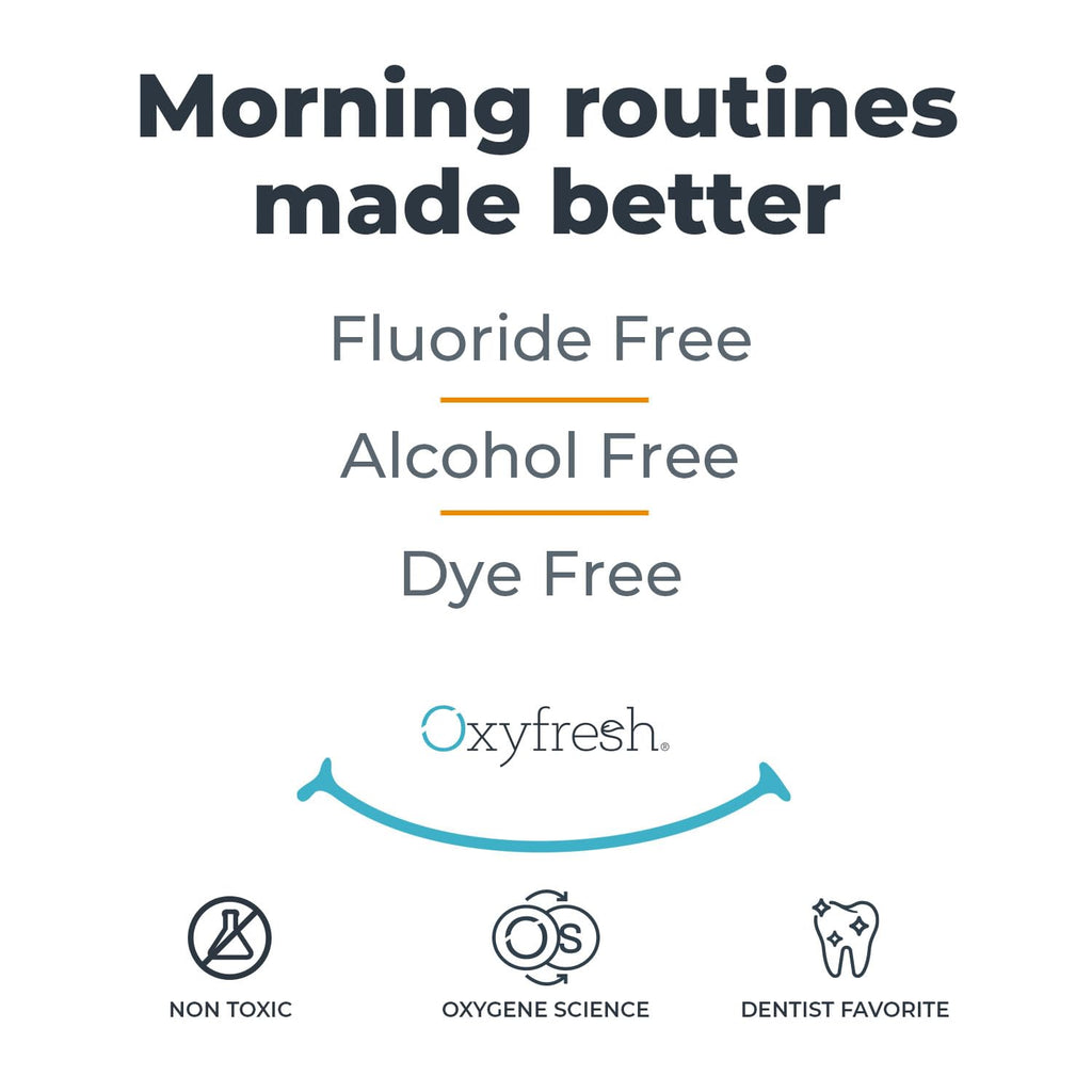 Oxyfresh Lemon Mint Fresh Breath Mouthwash – SLS & Fluoride Free, Alcohol Free – 16 Fl Oz (Pack of 3)