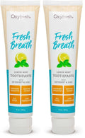 Oxyfresh Premium Lemon Mint Fresh Breath Toothpaste – SLS & Fluoride Free, Low Abrasion, 5oz Pack of 2