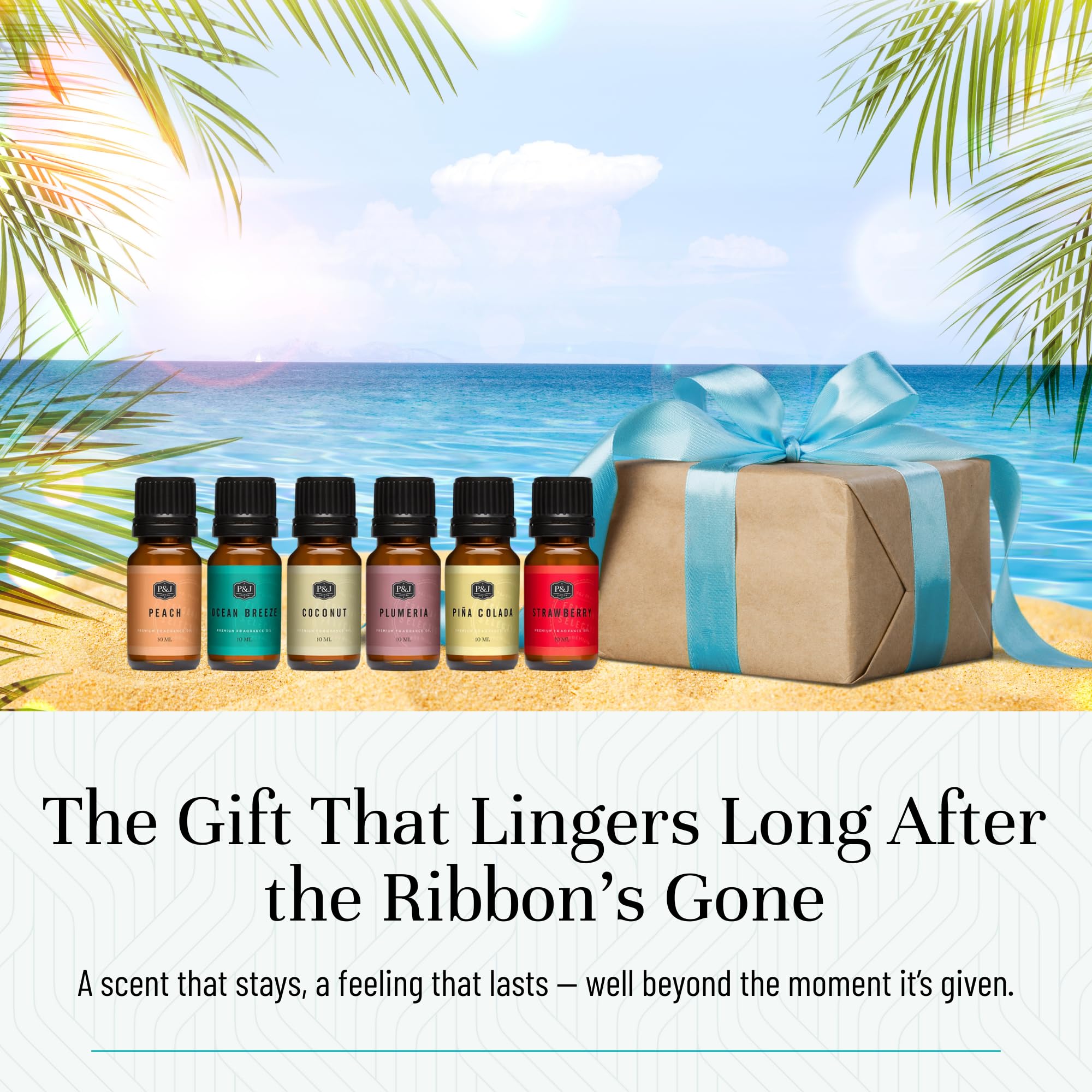 P&J Trading Summer Fragrance Oils Set – 6 Scents (Peach, Strawberry, Plumeria, Coconut, Ocean Breeze, Pina Colada)
