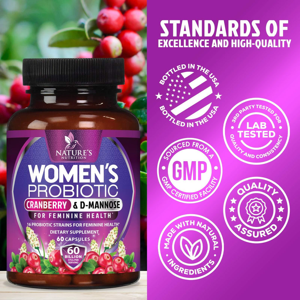 Womens Probiotic 60B CFU – 16 Strains, Cranberry & Prebiotics