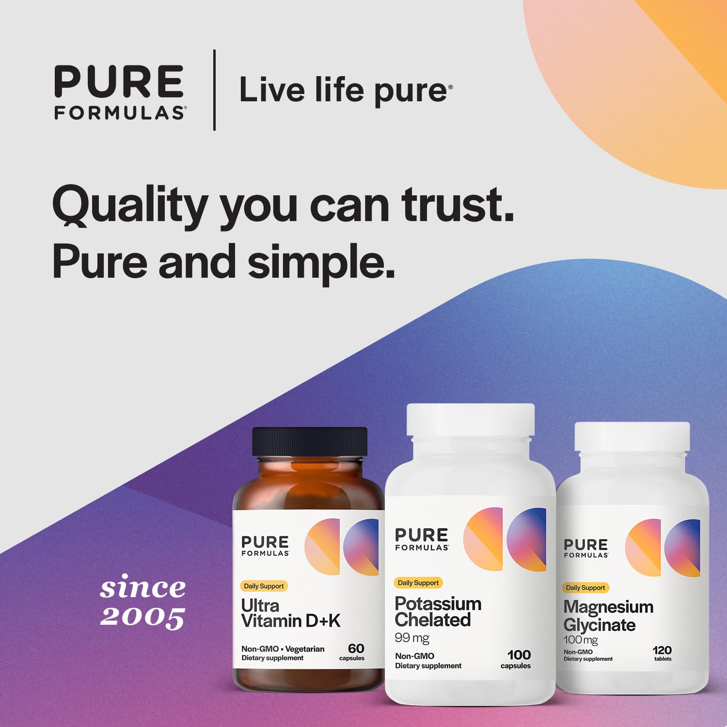 PureFormulas Potassium 99 mg Chelated Capsules – Highly Absorbable, 2-Pack (Non-GMO)
