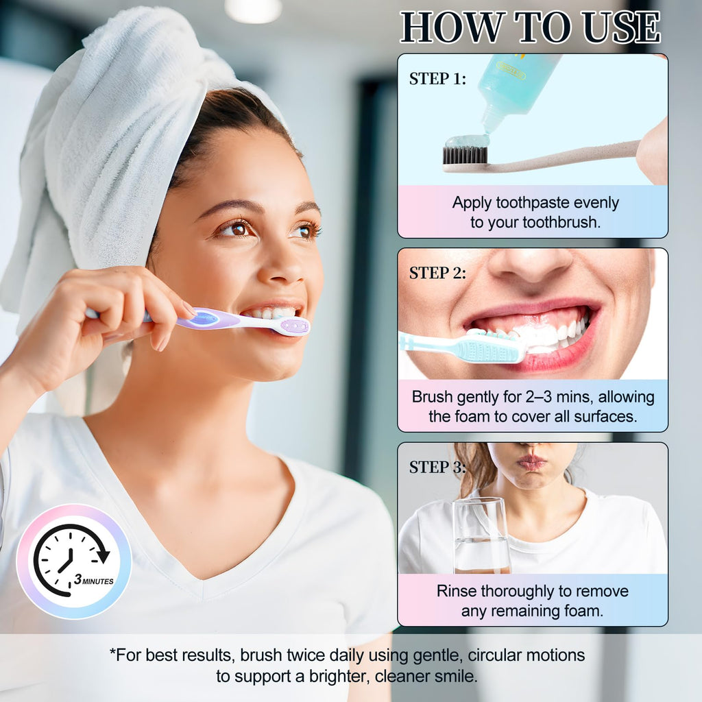 Niacinamide Whitening Toothpaste 2 Pack – Enamel Safe, Fresh Mint & Peach