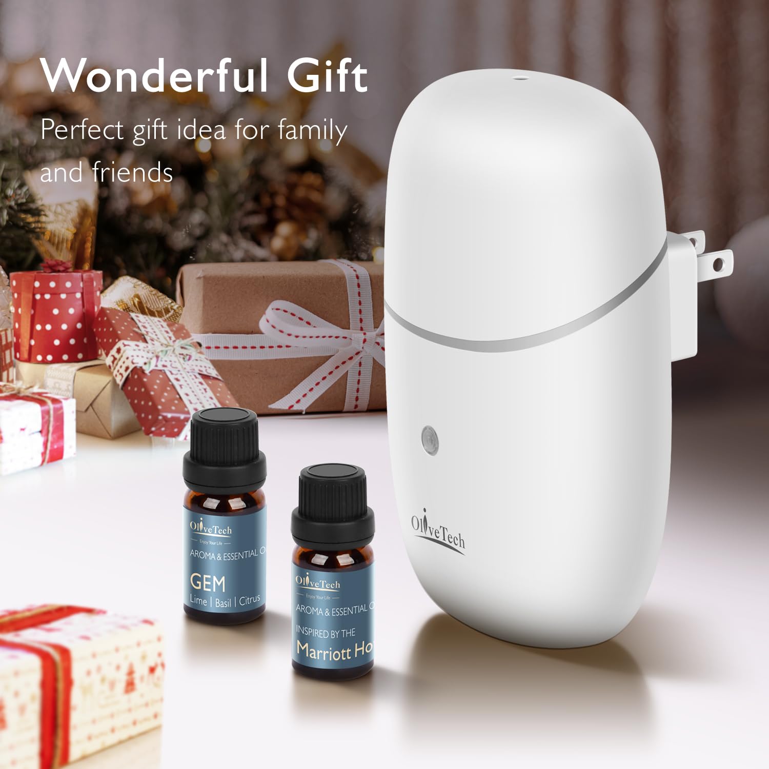 Plug in Waterless Diffuser - OliveTech Cold Air Diffusion, Hotel Collection (2x10ml Oils)
