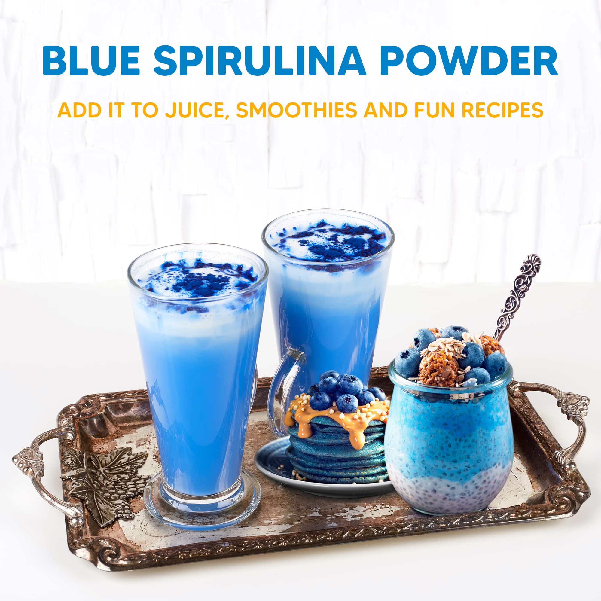 Blue Spirulina Powder by Yogi Super Foods – 5 oz, Plant Protein & Immune Support