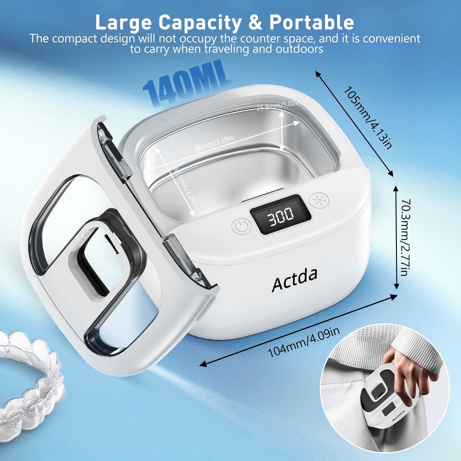 Wireless Ultrasonic Retainer Cleaner – Sonic Dental Cleaning Machine