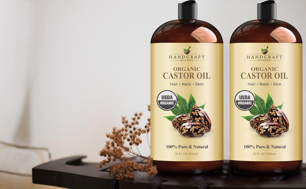 Handcraft Blends Organic Castor Oil 28 Fl Oz - 100% Pure & Natural, Expeller-Pressed, Hexane-Free