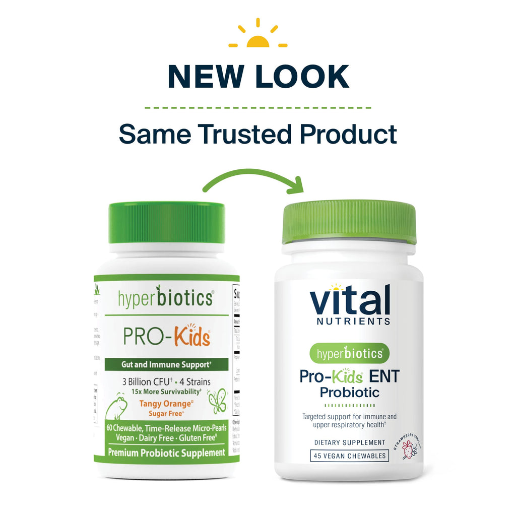 Hyperbiotics Vital Nutrients Pro Kids Probiotic ENT – Strawberry-Vanilla Sugar-Free