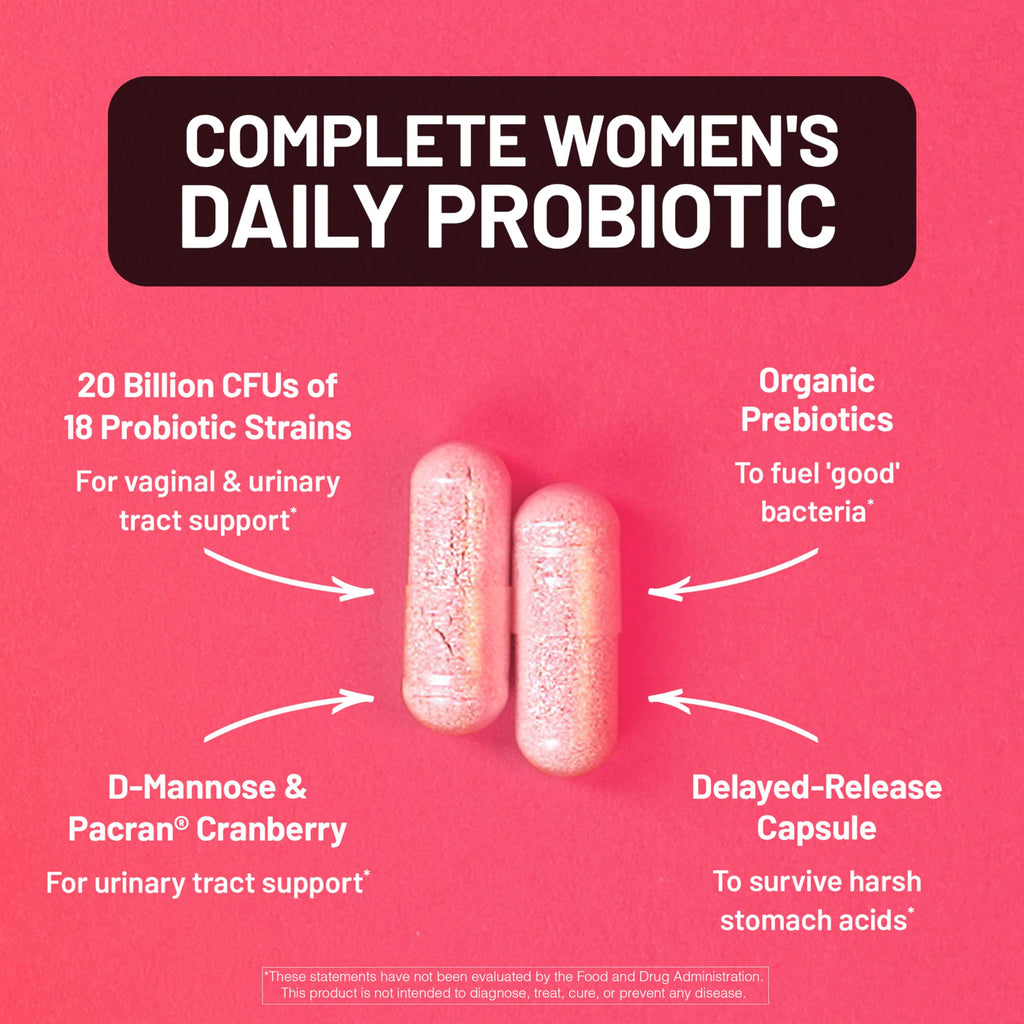 NatureWise Probiotics for Women + Organic Prebiotics, D-Mannose & Cranberry – Vaginal pH Balance, Digestive & Urinary Health | 18 Strains, 20 Billion CFU, 60 Capsules (60-Day Supply)