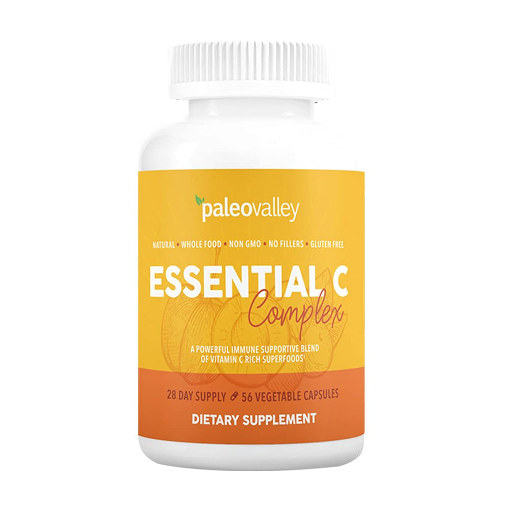 Paleovalley Essential C Complex – Organic Vitamin C from Acerola, Camu Camu & Amla – USA Made