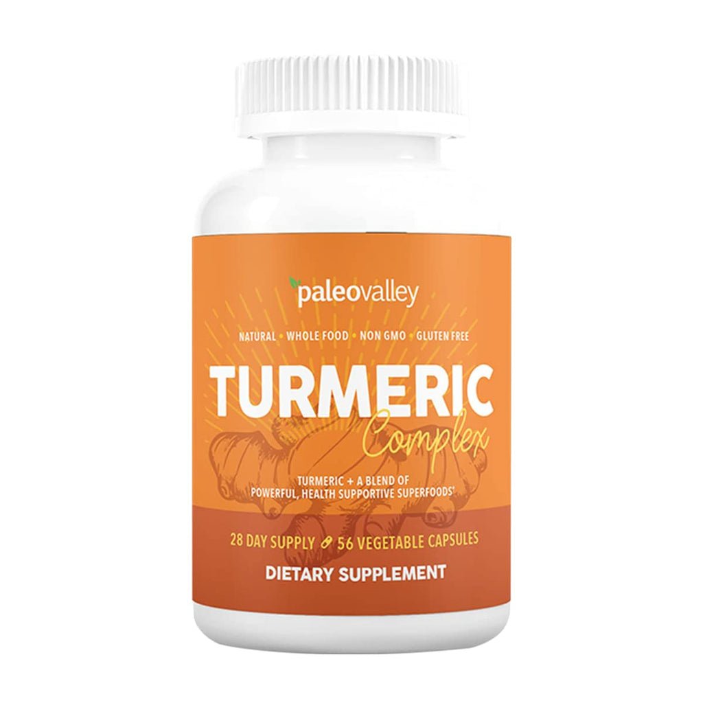 Paleovalley Organic Turmeric Complex – Full Spectrum Turmeric + Superfoods | 56 Vegetarian Capsules