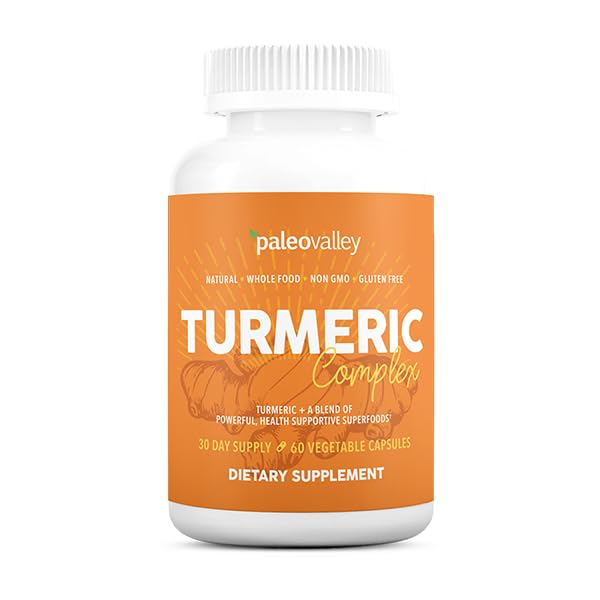Paleovalley Organic Turmeric Complex – Full Spectrum Turmeric + Superfoods | 56 Vegetarian Capsules