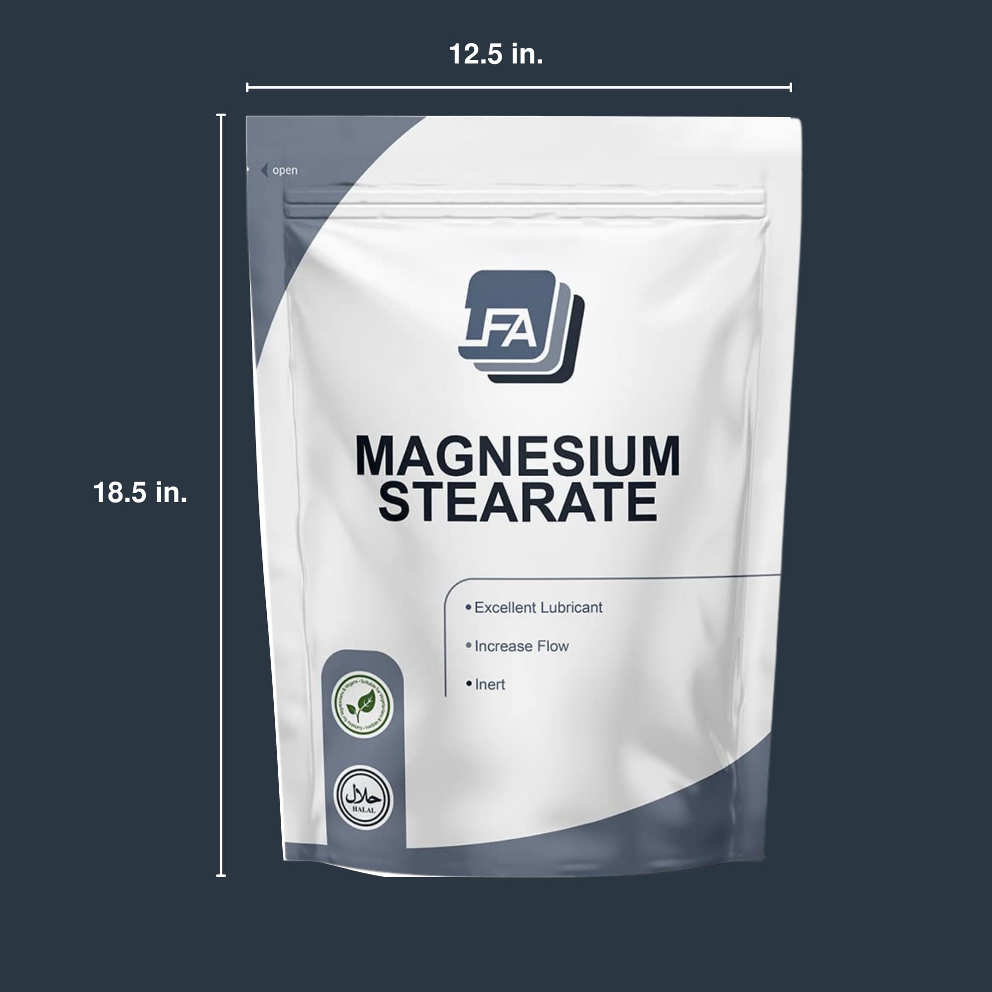 Magnesium Stearate Powder – Dry Lubricant for Tablets | 1kg | Halal Kosher Vegan