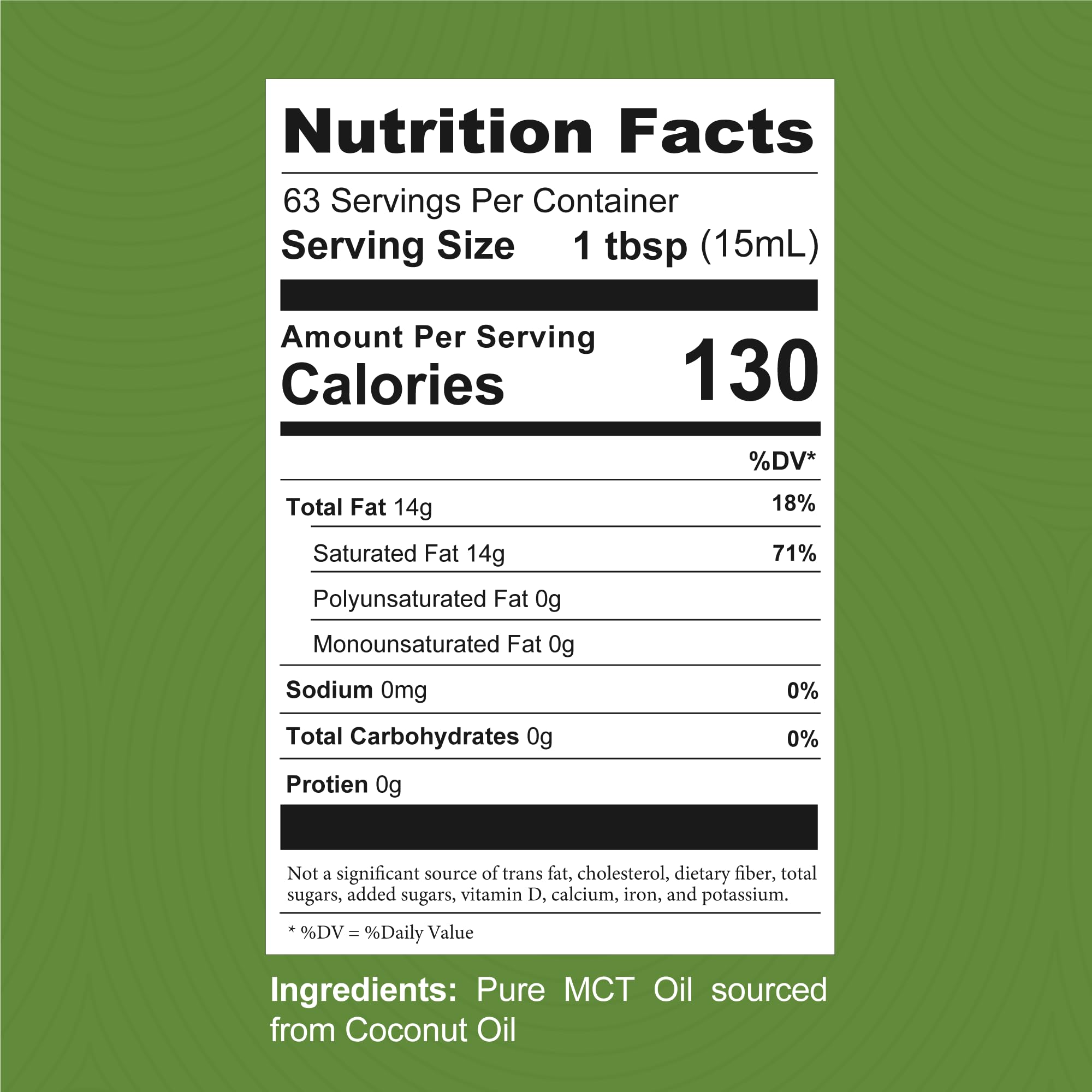 100% Coconut MCT Oil Liquid – C8 C10 for Sustained Mental Energy & Focus | Palm Free, Vegan, Keto & Paleo | 32 oz (60+ Servings)