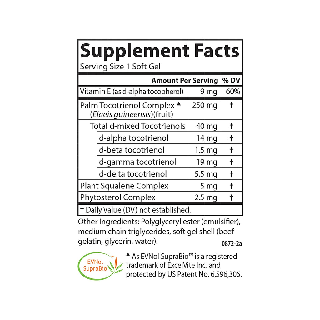 Carlson Tocomin SupraBio Full Spectrum Tocotrienol Complex - 120 Softgels | Non-GMO